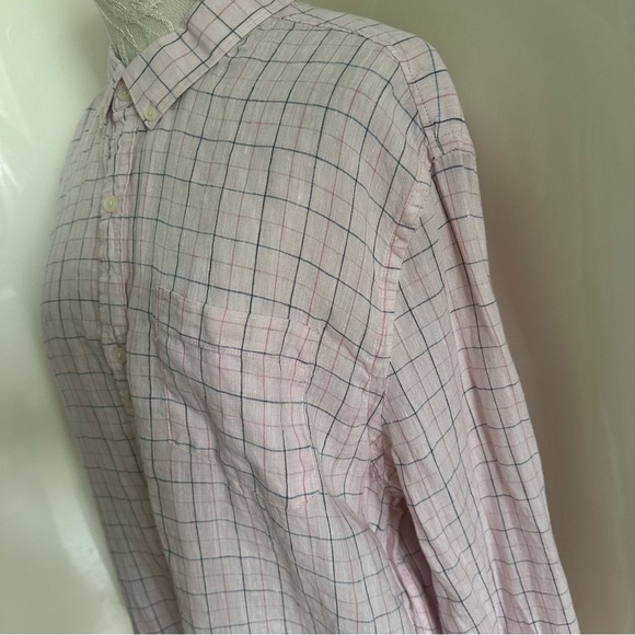 NWOT LE31 by Simons Semi Fit Checker Linen Shirt sz XL - Picture 7 of 10